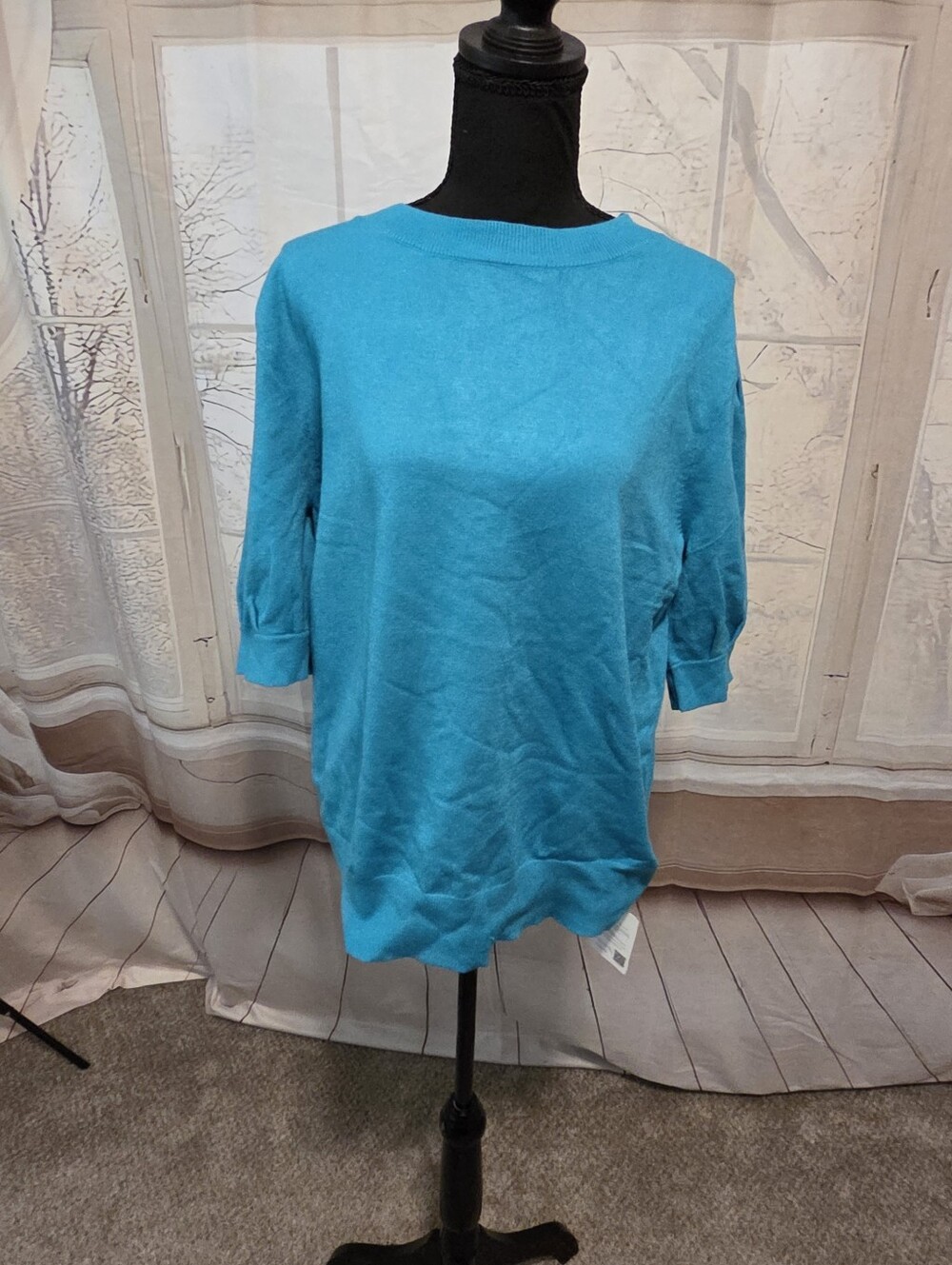Kohl's Teal Knit Boatneck Sweater Top